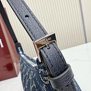 Kitlife Gucci Lady Lunetta Small Shoulder Bag Dark Blue Washed GG Denim 874743 22x14x5.5cm  - 2