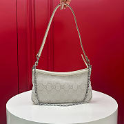 Kitlife Gucci Gossip Small Shoulder Bag White GG Canvas 875847 21x11.5x3cm  - 1