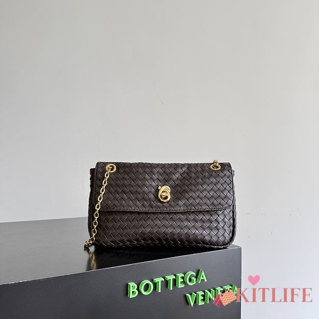 Kitlife Bottega Veneta Madison Bag Dark Brown 876648 27x16x6cm - 1