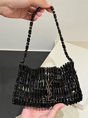 Kitlife Saint Laurent Evening Bag In Black Crystals 18x7.5x2.5cm  - 1