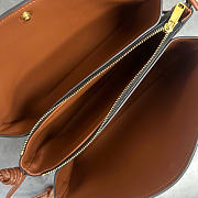 Kitlife Celine Trio Flap Bag In Triomphe Brown Canvas And Lambskin 100862 22x14x4cm - 5