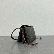 Kitlife Celine Trio Flap Bag In Triomphe Brown Canvas And Lambskin 100862 22x14x4cm - 4