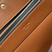 Kitlife Celine Trio Flap Bag In Triomphe Brown Canvas And Lambskin 100862 22x14x4cm - 2