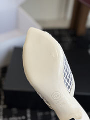 Kitlife Chanel Mesh Pointed-Toe High-Heeled Mule Sandals White - 5