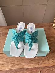 Kitlife Aquazzura Blue Reef Star Bead-embellished Leather Sandals  - 1