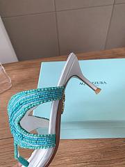 Kitlife Aquazzura Blue Reef Star Bead-embellished Leather Sandals  - 2