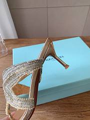 Kitlife Aquazzura Gold Reef Star Bead-embellished Leather Sandals - 4