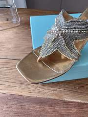 Kitlife Aquazzura Gold Reef Star Bead-embellished Leather Sandals - 3
