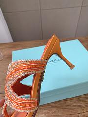 Kitlife Aquazzura Orange Reef Star Bead-embellished Leather Sandals - 3