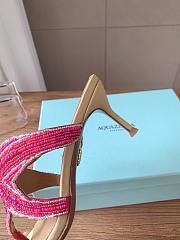 Kitlife Aquazzura Pink Reef Star Bead-embellished Leather Sandals  - 6