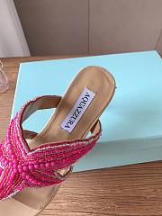 Kitlife Aquazzura Pink Reef Star Bead-embellished Leather Sandals  - 5