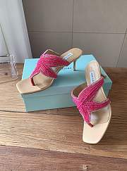 Kitlife Aquazzura Pink Reef Star Bead-embellished Leather Sandals  - 3