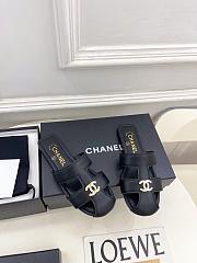 Kitlife Chanel Double C Hollow-Out Roman Flat Sandals Black  - 2
