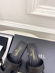 Kitlife Chanel Double C Hollow-Out Roman Flat Sandals Black  - 6