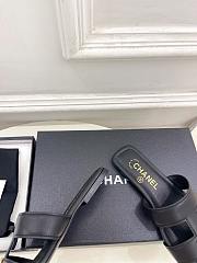 Kitlife Chanel Double C Hollow-Out Roman Flat Sandals Black  - 4