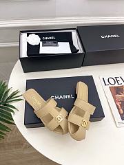 Kitlife Chanel Double C Hollow-Out Roman Flat Sandals Beige  - 2