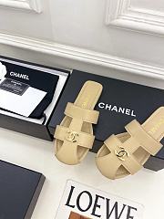Kitlife Chanel Double C Hollow-Out Roman Flat Sandals Beige  - 5