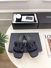 Kitlife Chanel CC Cut Out Mules Sandals Black Quilted Lambskin  - 1