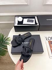 Kitlife Chanel CC Cut Out Mules Sandals Black Quilted Lambskin  - 6