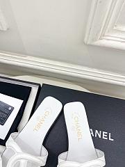 Kitlife Chanel CC Cut Out Mules Sandals White Quilted Lambskin  - 4