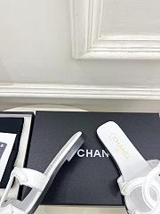 Kitlife Chanel CC Cut Out Mules Sandals White Quilted Lambskin  - 3