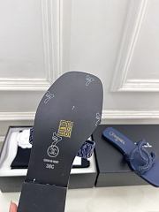 Kitlife Chanel CC Cut Out Mules Sandals Dark Blue Quilted Lambskin - 5