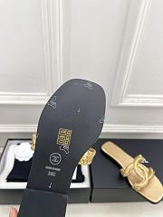Kitlife Chanel CC Cut Out Mules Sandals Gold Quilted Lambskin  - 6