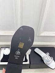 Kitlife Chanel CC Cut Out Mules Sandals Silver Quilted Lambskin  - 6