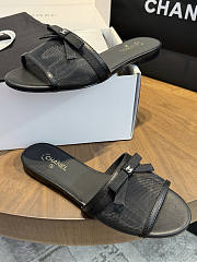 Kitlife Chanel Bow-tie Mesh Mules Black - 5