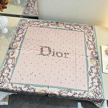 Kitlife Dior Dioramour Revolution Flowers Square Scarf Pink 90x90cm