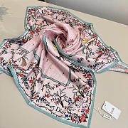 Kitlife Dior Dioramour Revolution Flowers Square Scarf Pink 90x90cm - 2