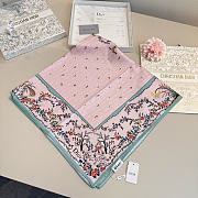 Kitlife Dior Dioramour Revolution Flowers Square Scarf Pink 90x90cm - 3