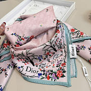 Kitlife Dior Dioramour Revolution Flowers Square Scarf Pink 90x90cm - 4