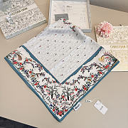 Kitlife Dior Dioramour Revolution Flowers Square Scarf White 90x90cm  - 6