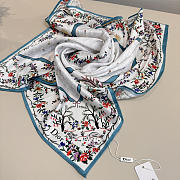 Kitlife Dior Dioramour Revolution Flowers Square Scarf White 90x90cm  - 3