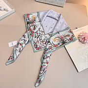 Kitlife Dior Dioramour Revolution Flowers Square Scarf Blue 90x90cm  - 2