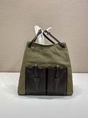 Kitlife Prada Route Large Leather Bag Green Khaki 1BC293 39x33cm  - 1