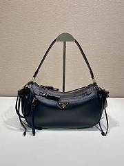 Kitlife Prada Small Black Leather Bag 1BC296 27x18x9.5cm - 1