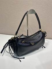 Kitlife Prada Small Black Leather Bag 1BC296 27x18x9.5cm - 4