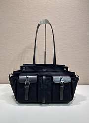 Kitlife Prada Route Large Black Leather Tote Bag 1BG644 34x25x17cm - 1