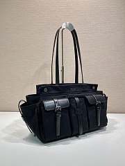 Kitlife Prada Route Large Black Leather Tote Bag 1BG644 34x25x17cm - 4