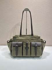 Kitlife Prada Small Green Khaki Leather Bag 1BC296 27x18x9.5cm  - 1