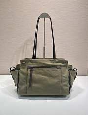 Kitlife Prada Small Green Khaki Leather Bag 1BC296 27x18x9.5cm  - 5