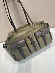 Kitlife Prada Small Green Khaki Leather Bag 1BC296 27x18x9.5cm  - 2