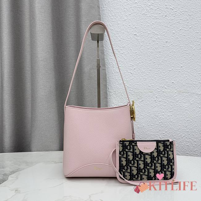 Kitlife Dior Small Dior Médaillon Bucket Bag Pink Calfskin M1531 19.5x18.5x11.5cm - 1