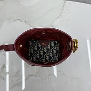 Kitlife Dior Small Dior Médaillon Bucket Bag Burgundy Calfskin M1531 19.5x18.5x11.5cm  - 6