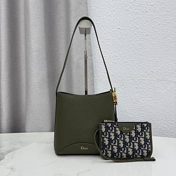 Kitlife Dior Small Dior Médaillon Bucket Bag Green Khaki Calfskin M1531 19.5x18.5x11.5cm 
