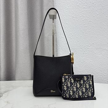 Kitlife Dior Small Dior Médaillon Bucket Bag Black Calfskin M1531 19.5x18.5x11.5cm 