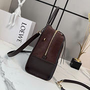 Kitlife Loewe Dark Brown Suede Leather Amazona 180 Top-handle Bag 34.5x14x27cm  - 5