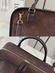 Kitlife Loewe Dark Brown Suede Leather Amazona 180 Top-handle Bag 34.5x14x27cm  - 2